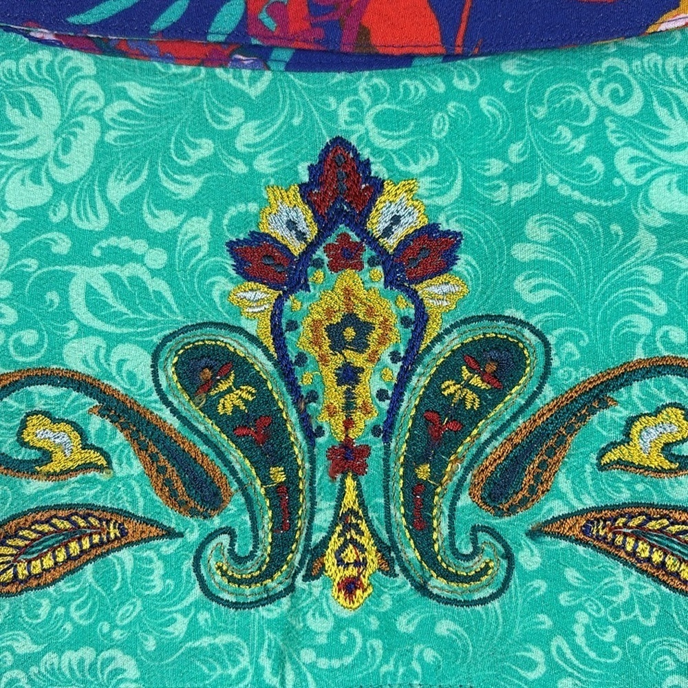 Soft Surroundings Hermosa  floral embroidered tunic top sz med petite - Picture 7 of 10